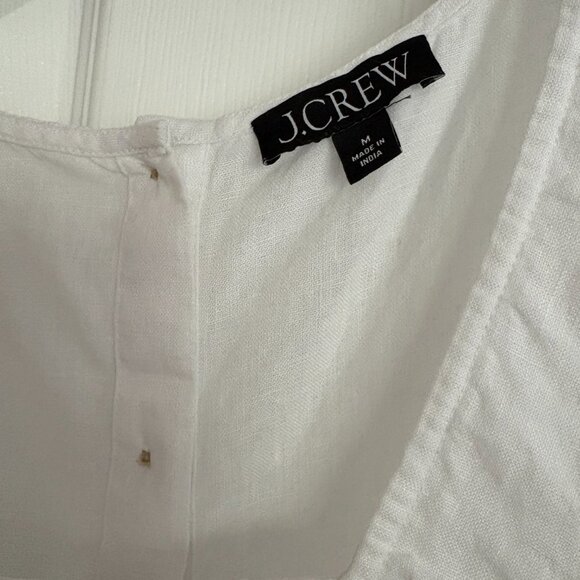 J. Crew Squareneck button-back top in linen - Picture 3 of 5